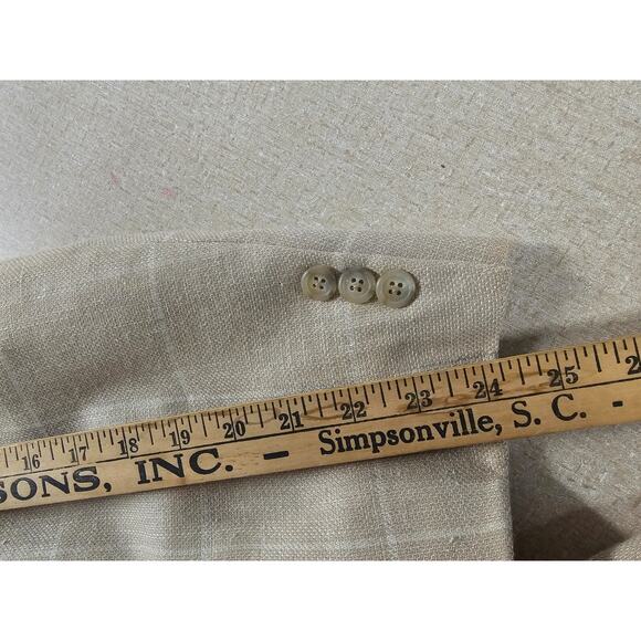 TOMMY HILFIGER Men's Vintage Tan Plaid Suit Jacket Blazer 43R Sport Coat Summer - Picture 7 of 11